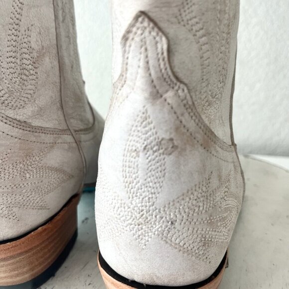 Lane LEXINGTON Women Cowboy Boots 8.5 White Leather Western Cowgirl Mid Calf - Picture 4 of 14